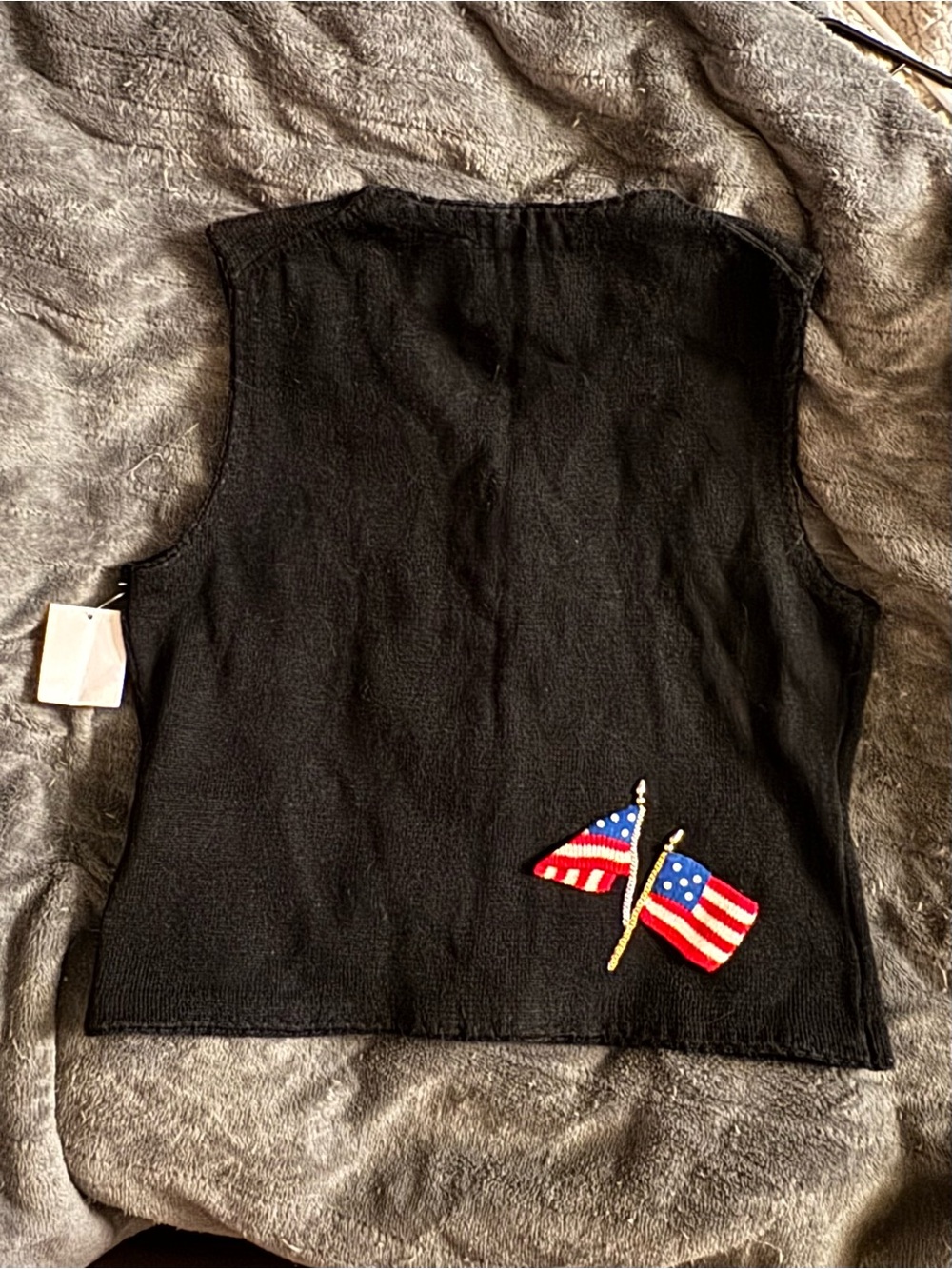 Michael Simon vintage 90s NWOT American flag patriotic USA America sweater vest - Picture 4 of 11